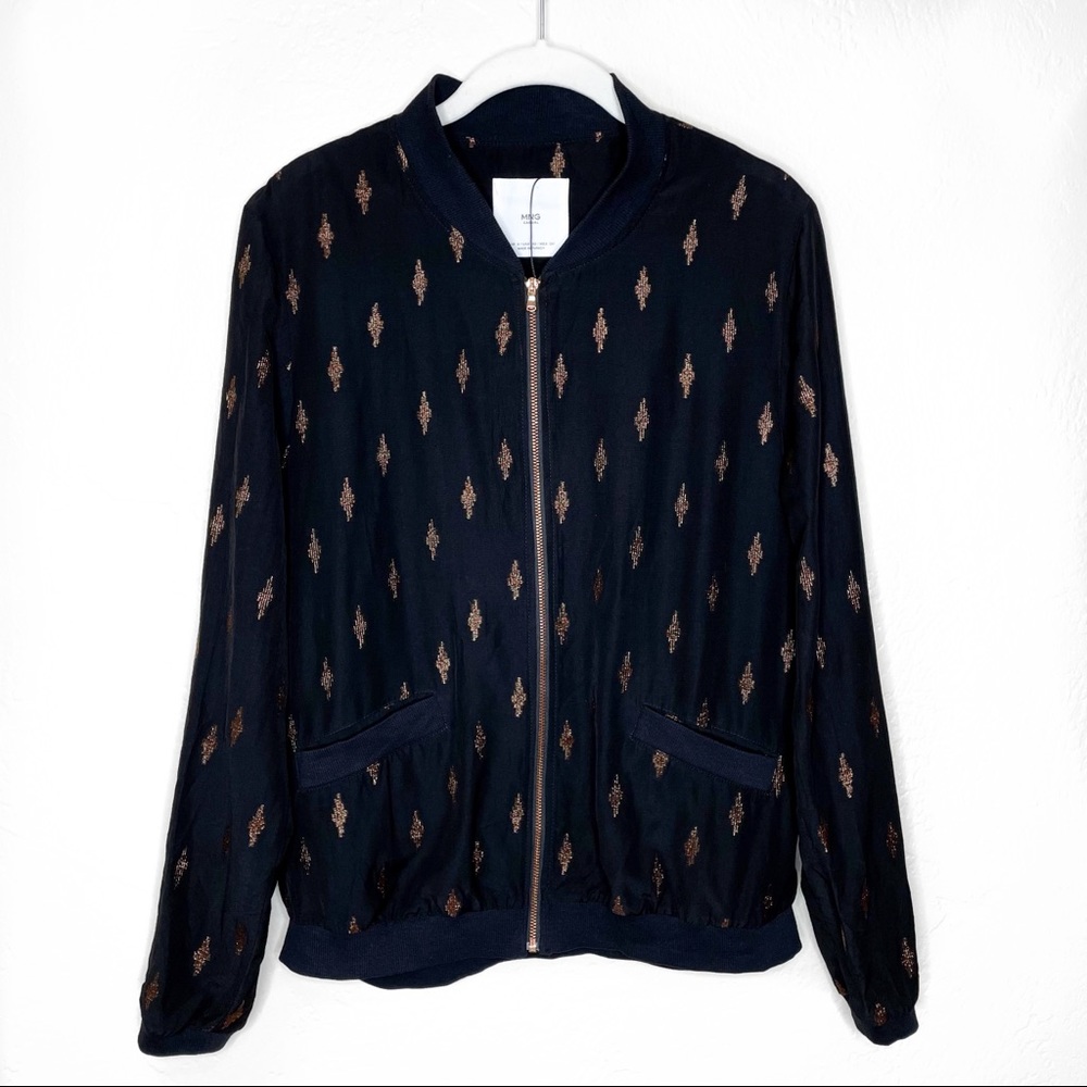 MNG CASUAL Lightweight Textured Bomber Jacket